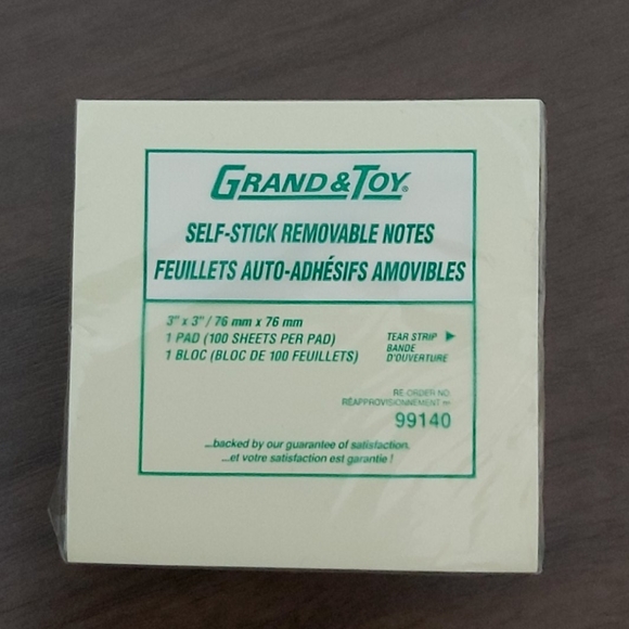 12pk - Grand & Toy Self Stick Notes & Staples - Picture 4 of 5